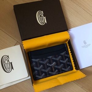 Goyard Navy Blue St Sulpice Card Holder